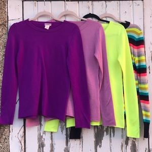 LOT J Crew Cashmere Sweaters Baselayer Ski S Neon